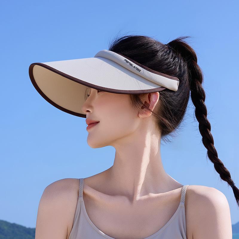 Summer Hats for Women Large Brim Open-Top Sunshade Sunhat with Visor Fashionable Outdoor Protection