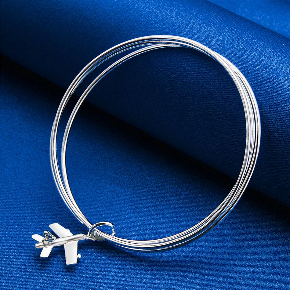 Fashionable 925 Sterling Silver Exquisite Aircraft Bracelet Women Party Wedding Jewelry Accessories