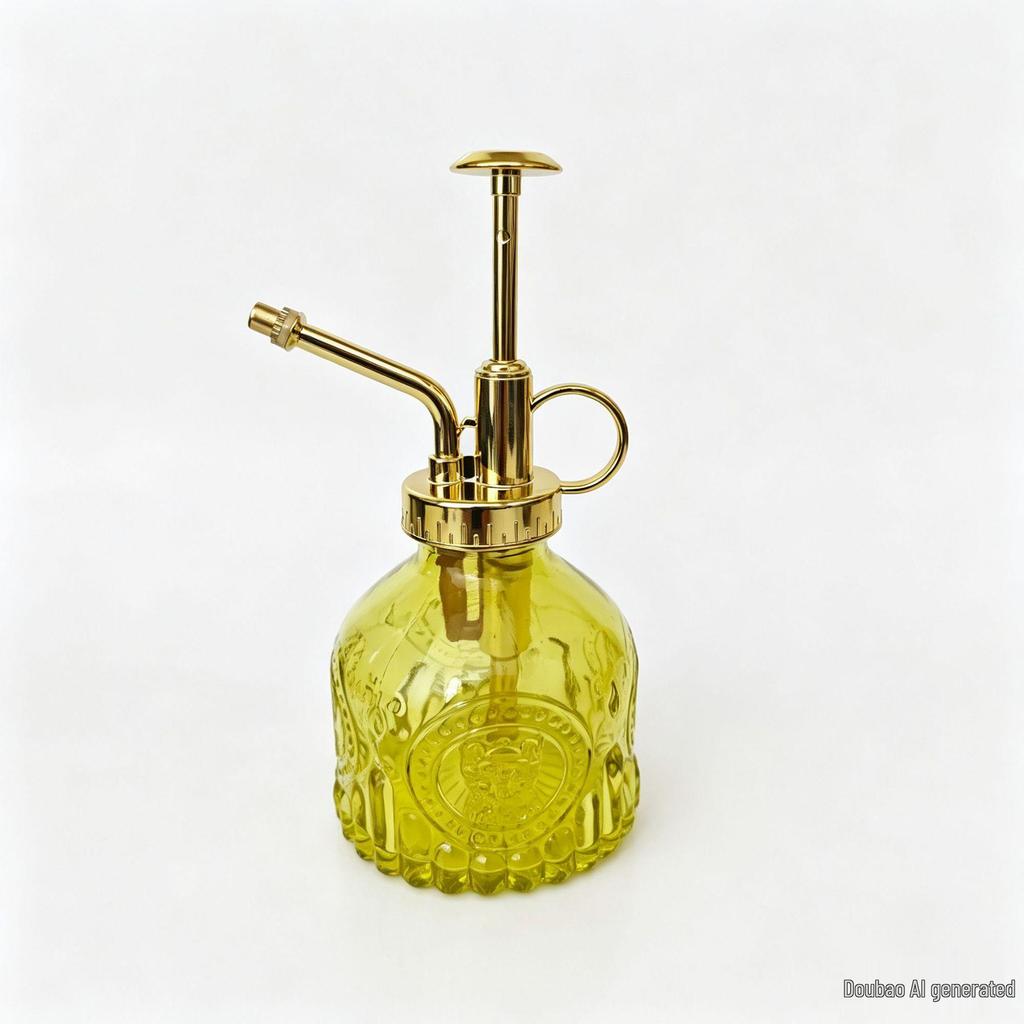 Retro Embossed Glass Spray Bottle – Small Pressure Watering Can for Garden & Home Flowers