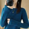 Women's Round Neck Sweater: Solid Color Knit Pullover for Autumn/Winter, Long Sleeve, Lightweight and Short.