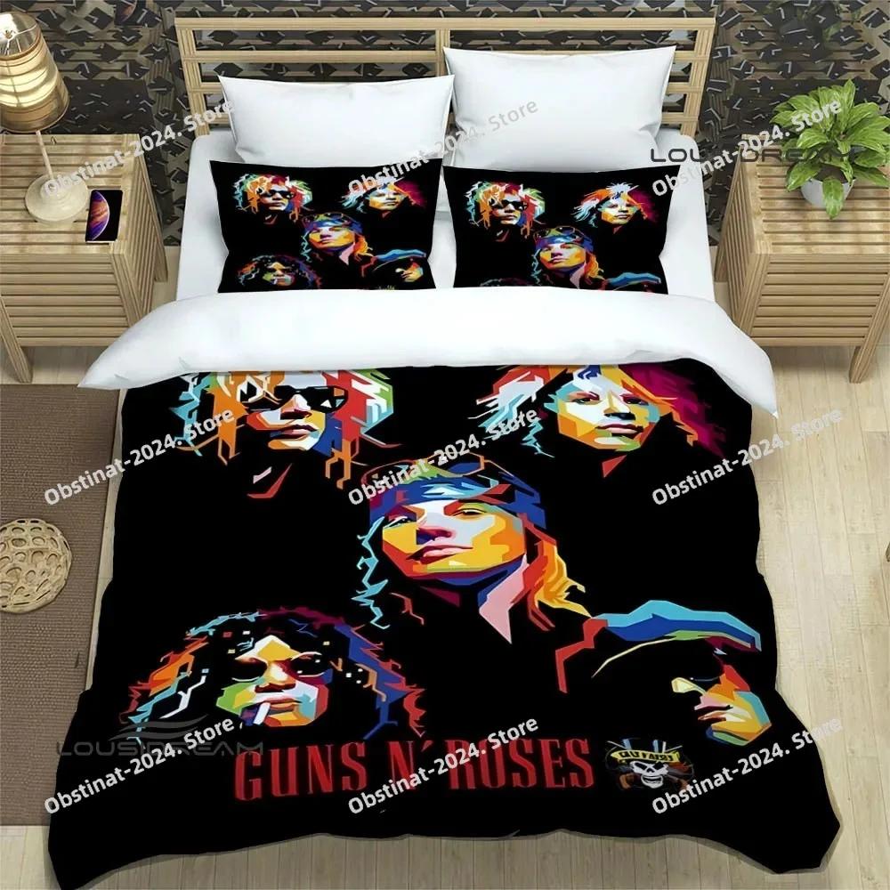 New Guns n'roses bplus retro Beding Set Printed Bed Linen Set With Pilowcase Bed Soft Duvet Cover Soft Single Double Quen Super King-Sized Dimensionsd