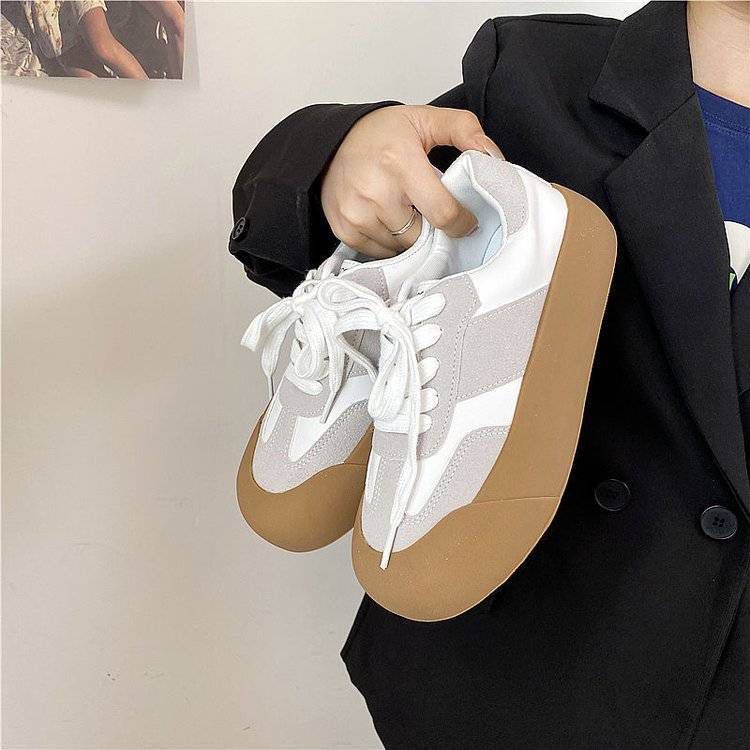 Platform-soled Forrest Gump Shoes German Training Shoes Women's Autumn New Versatile Casual Sports Board Shoes White Shoes