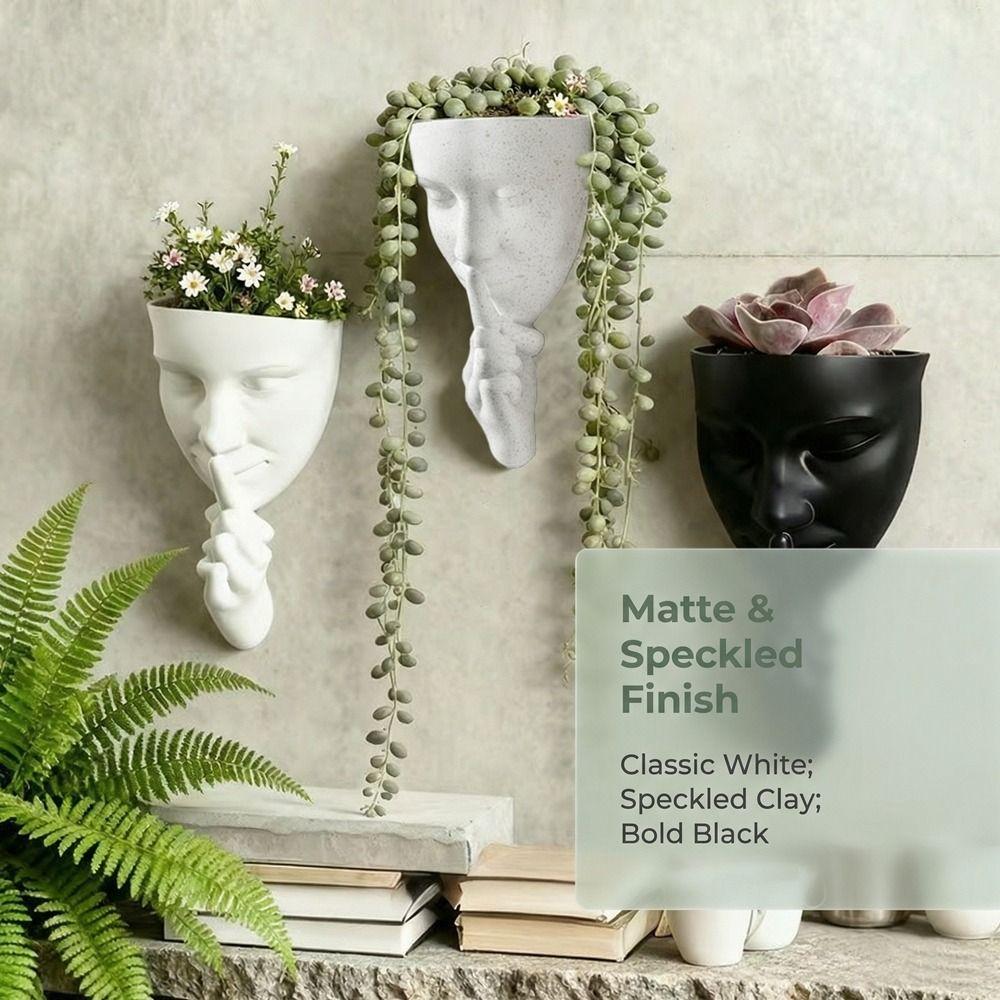 Bohemian Style Decorative Vases Silent Human Face Artistic Face Planter Hanging Planter  Bedroom