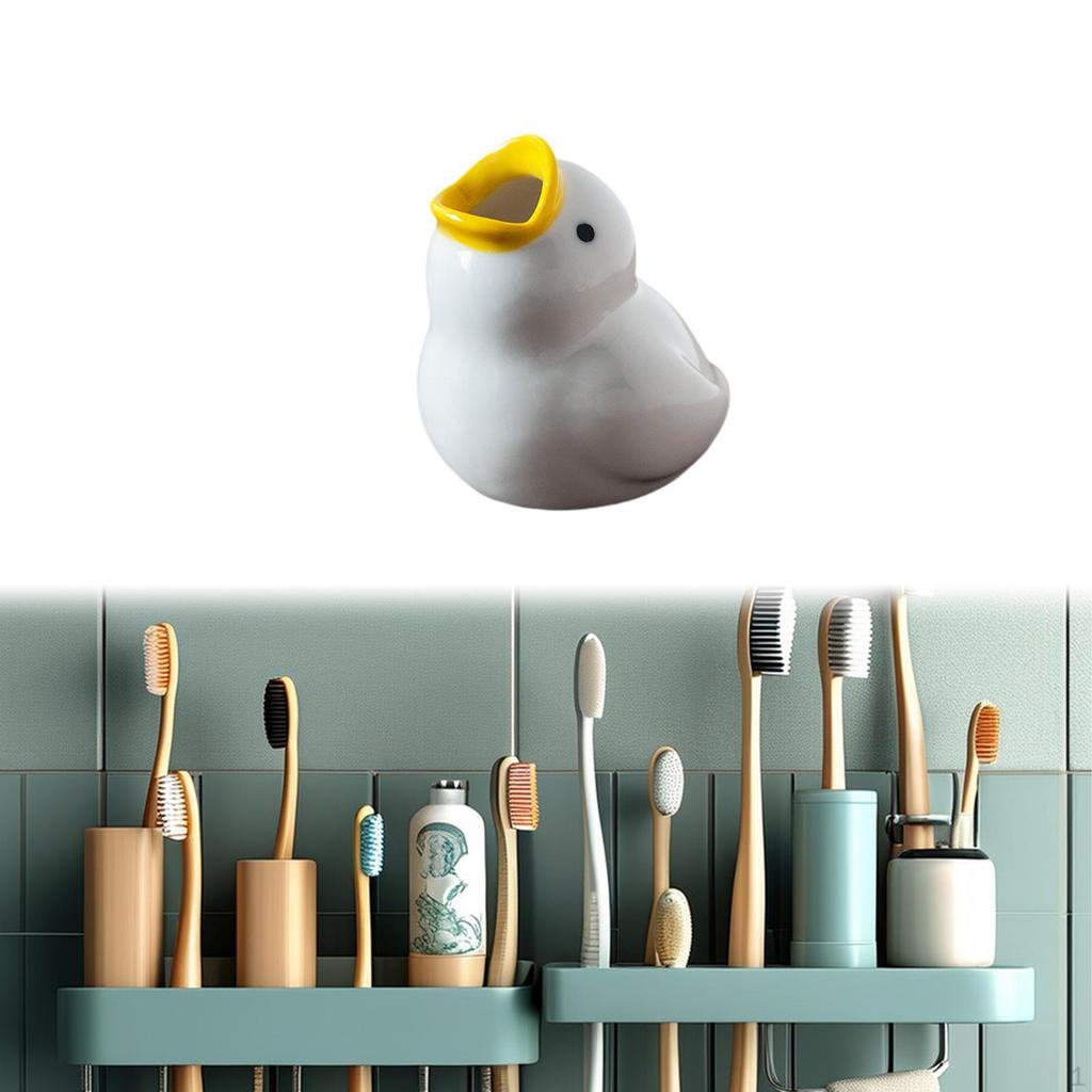Cartoon-Enten-Zahnputzbecher Tier-Ornament Leicht zu reinigen Kreativer Schreibtisch-Zahnputzständer für