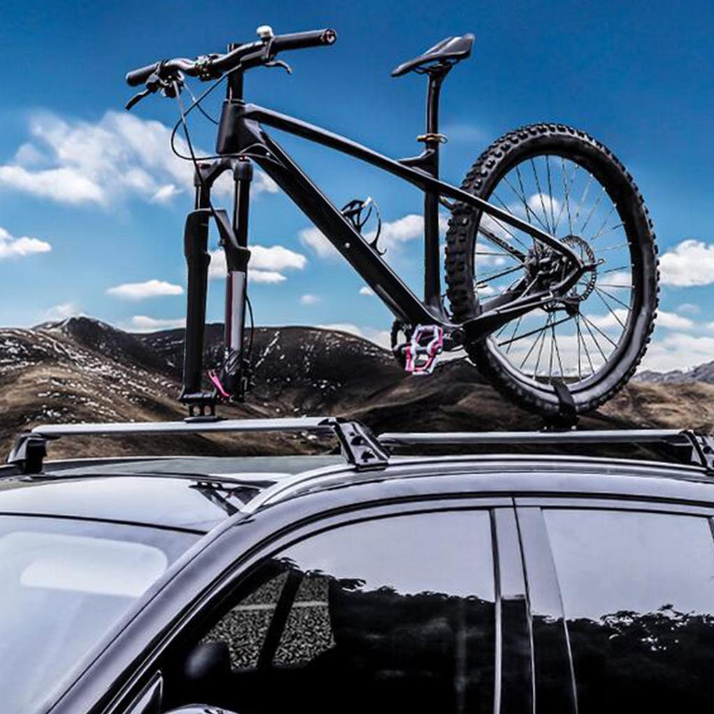 Bike Fork Mount, Car Roof Rack Carrier, Bicycle Rear Wheel Rack Bike Stand Accessories Aluminum Alloy Bicycle Front Fork Fixed Clip