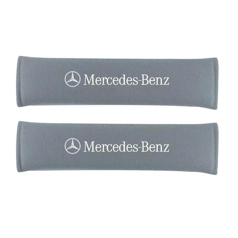 2Pcs Seat Belt Cover Car Styling Cotton Safety Shoulder Protector For Mercedes Benz AMG W203 W206 W220 W205 212 Auto Accessories