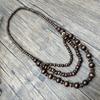 JMXD Boho Chic Ethnic Handmade Beaded Long Necklace Vintage Layered Wooden Beads Tribal Statement Sweater Chain