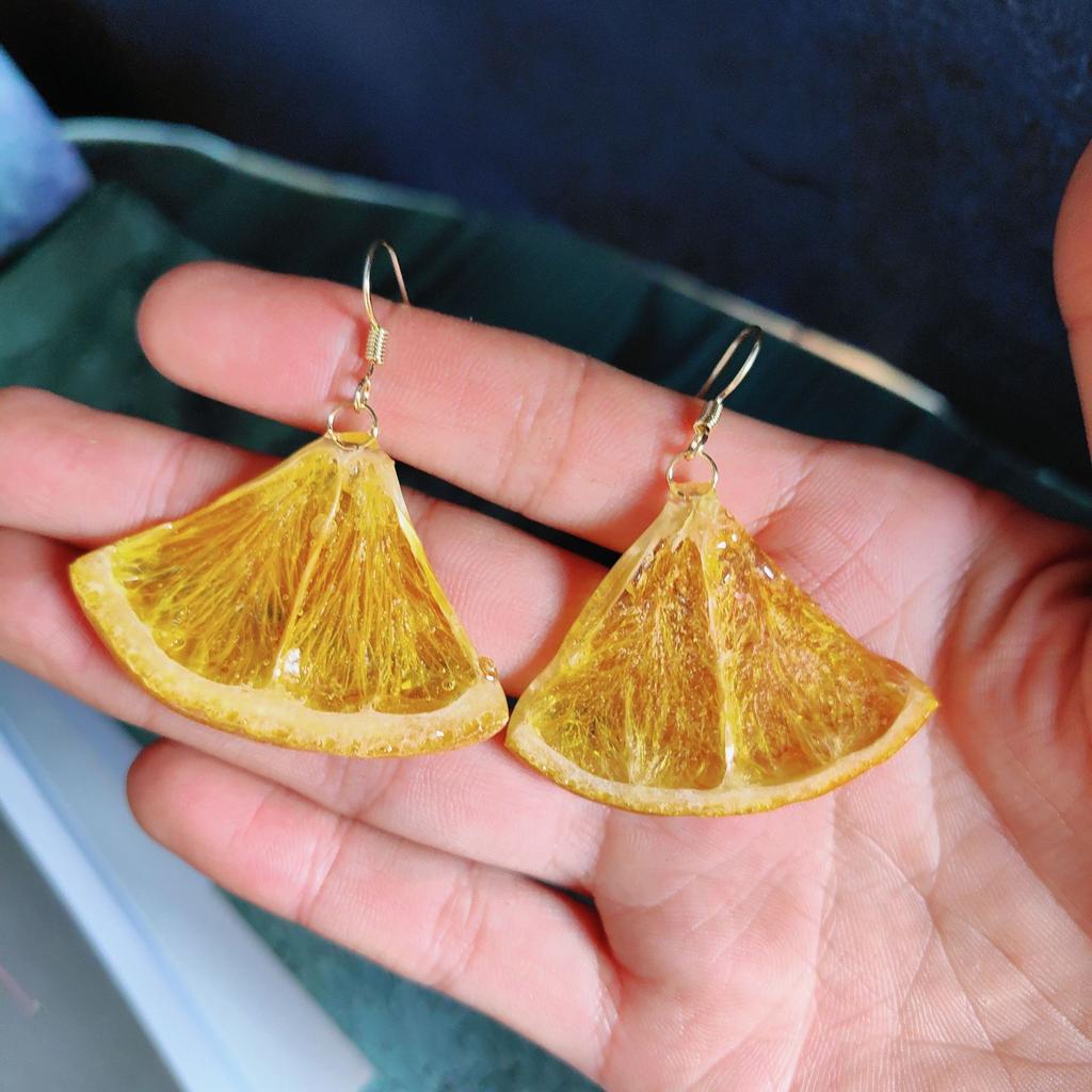 New Fashion Fruit Transparent Pearl Colored Lemon Earrings Y2k Women's Creative Jewelry