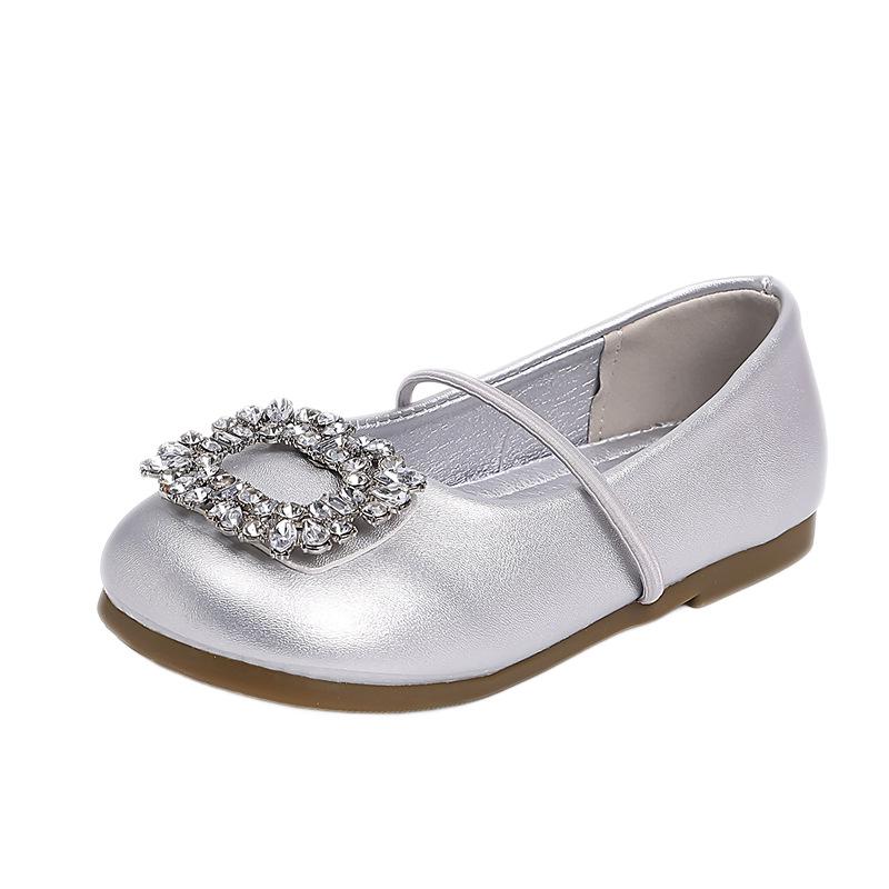 Women's French-Style Square Toe Ballet Flats, Rhinestone Slip-Ons for Spring/Summer 2025, Soft Sole Skirt Shoes