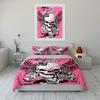 Skull Rose Art Decor Set Bedding Set with 1 Duvet Cover 2 Pillowcases Single Double King Queen Gift