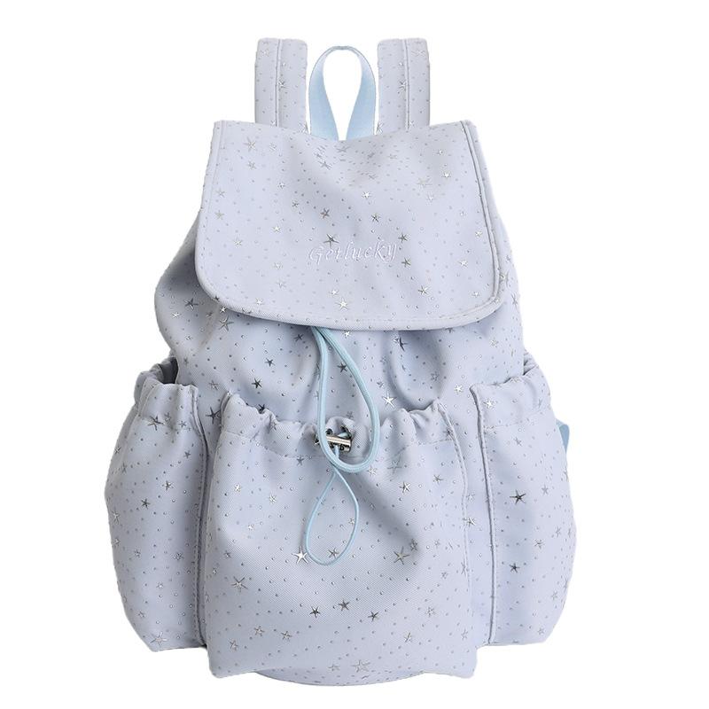Schoolbag Japanese new girls shoulder back fashion Korean version polka dot summer high-end travel handbag schoolbag backpack