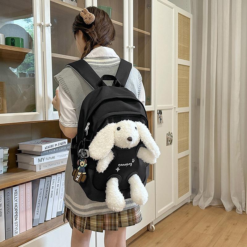 School Bag Girl Fashion Girl Cute Bear High Value Junior High School Student Pupil Doll Backpack Plush