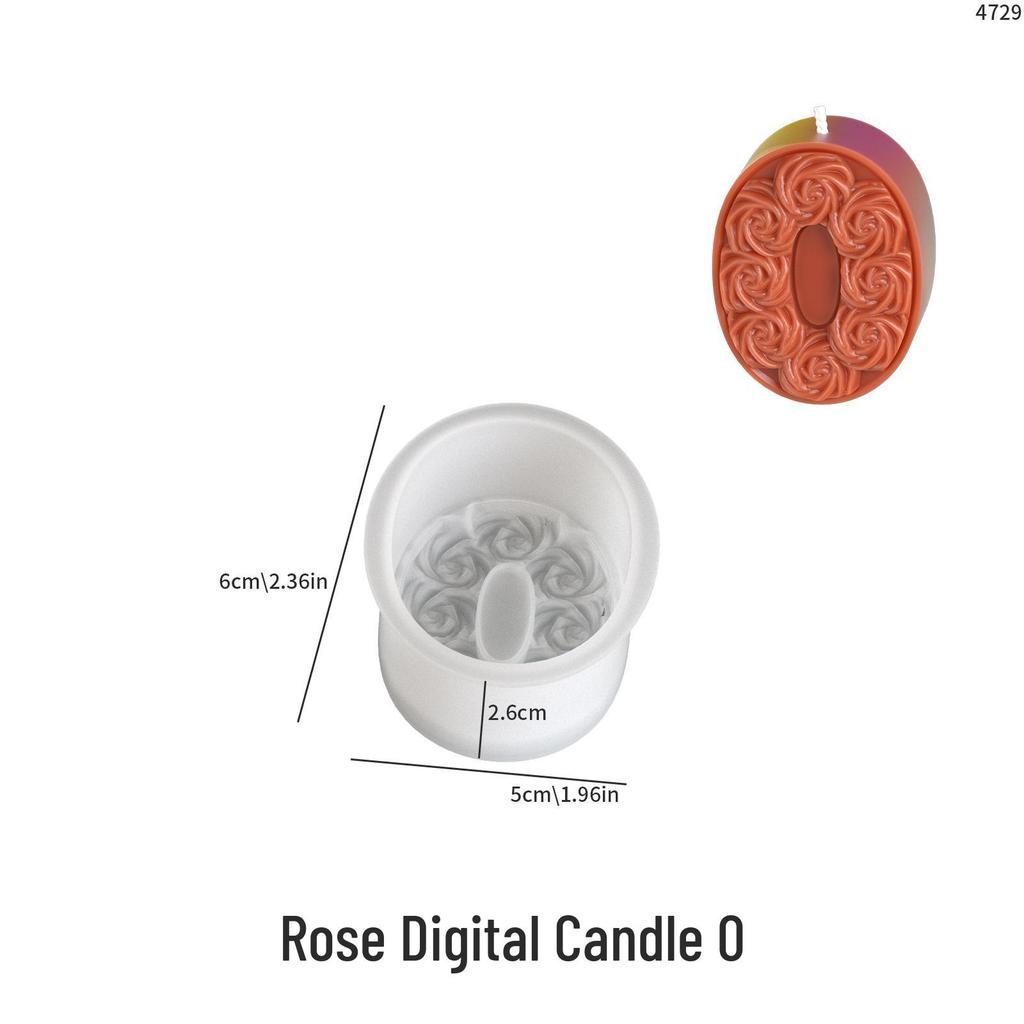 Poppy Rose Candle Ornament Mold: Silicone for DIY Incense, Plaster, Epoxy, Resin.