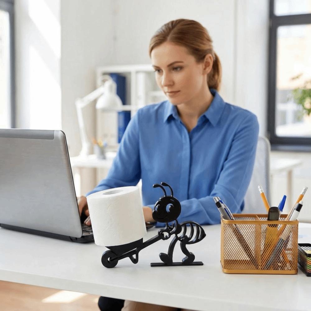 Tissue Stand Roll Paper Towel Holder Free Standing Vertical Napkins Rack  Bathroom