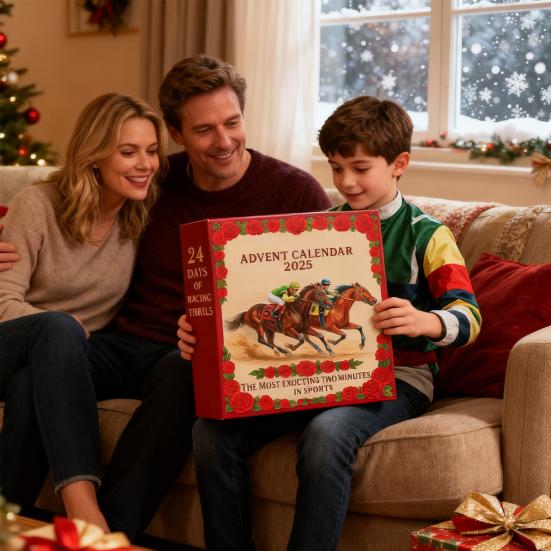 Advent Calendar 2025 Run for The Roses Box 24 Days Acrylic Ornament Floral Countdown Decor