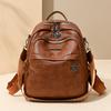 Soft Leather Backpack Women's Large Capacity Backpack Travel Bag