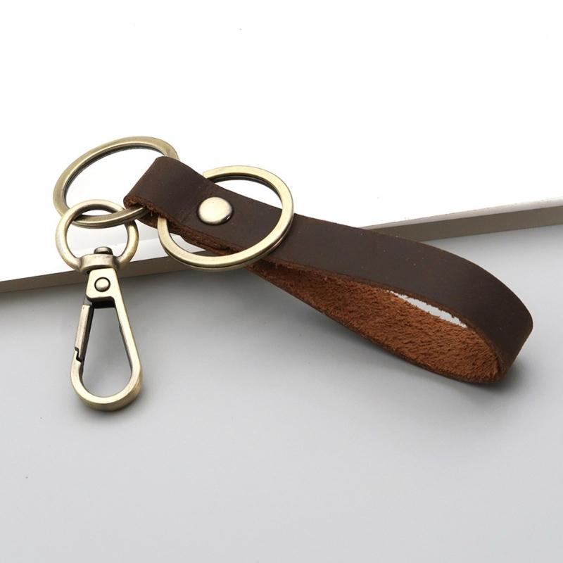Versatile Leather Keychain with Reinforced Loop All Day Comfort Carry Light Key Holder for Formal Casual Occasions