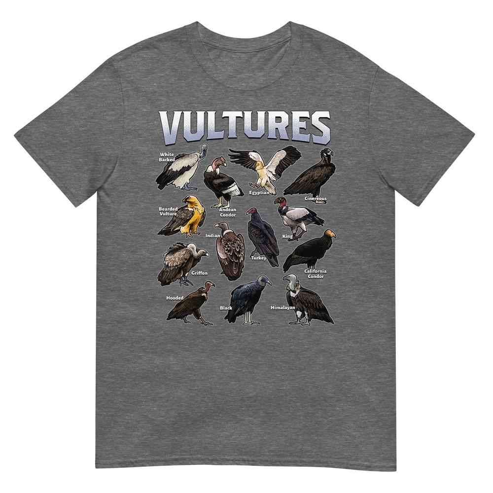 Vulture Species Guide Illustration Birdwatching Design Tshirt