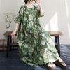 Short Sleeve Plus Size Cotton Vintage Floral New In Dresses for Women Casual Loose Long Summer Dress