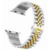 Apple Watch Stainless Steel Butterfly Clasp Strap - Unisex 5-Bead Metal Band.