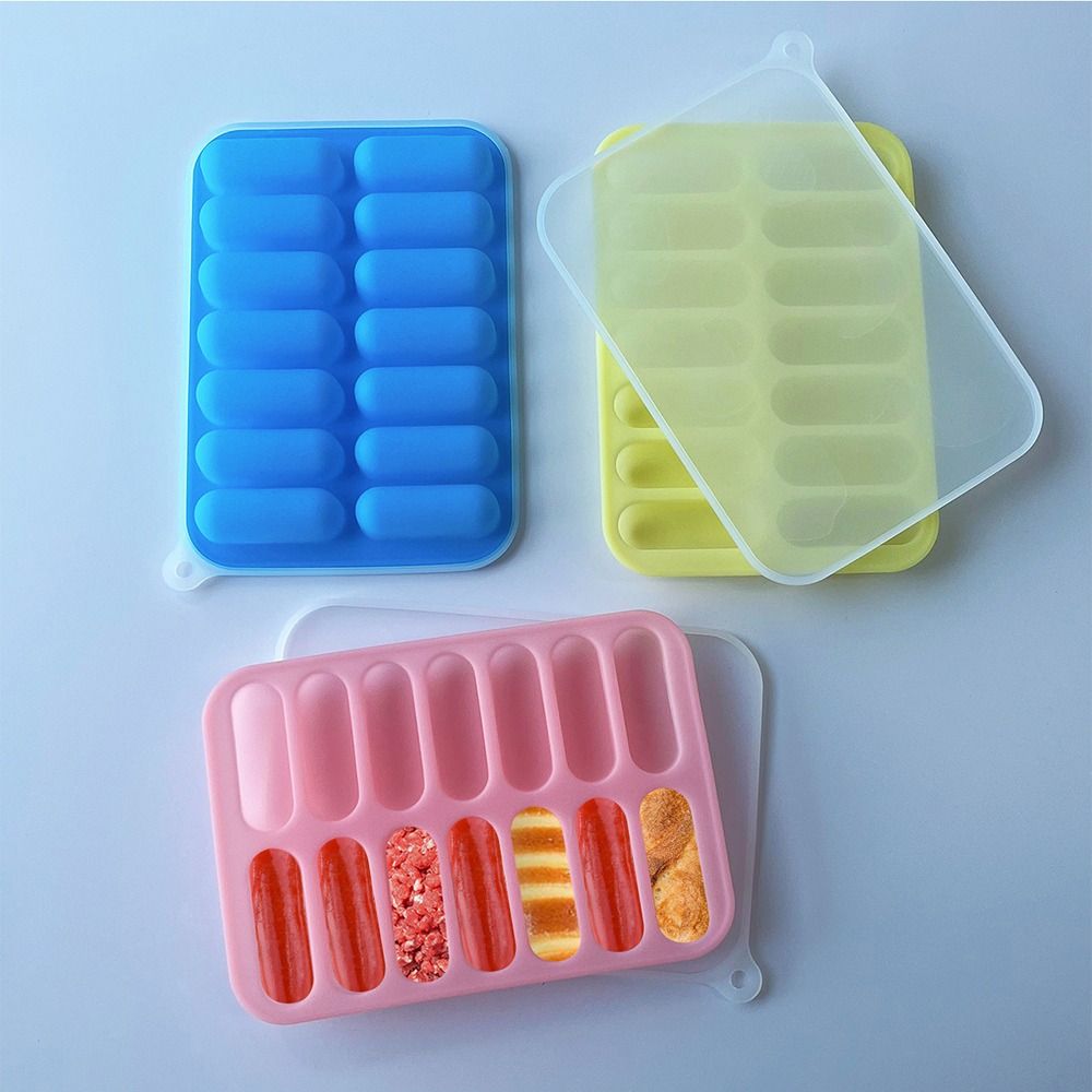 1Pcs High Quality Non-Stick Sausage Maker Mould 14 Form with Lid Hot Dog Maker DIY Silicone Mold Patty Makers