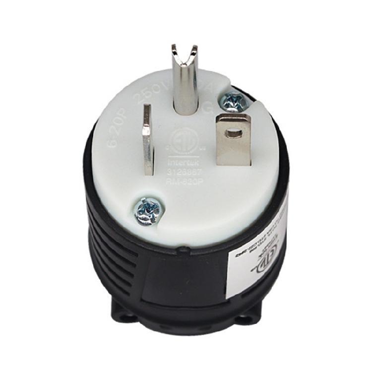3-Wire Grounding NEMA 6-20P Male Power Plug/NEMA 6-20R Female Power Socket for Industrial Equipment and Home Projects