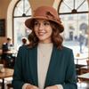 French Style Wool Bucket Hat Felt Mourning Cap Vintage Panama Hat  Party