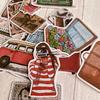 19Pcs/Pack Watercolor Travel Bus Sticker DIY Craft Scrapbooking Album Journal Planner Decorative Stickers