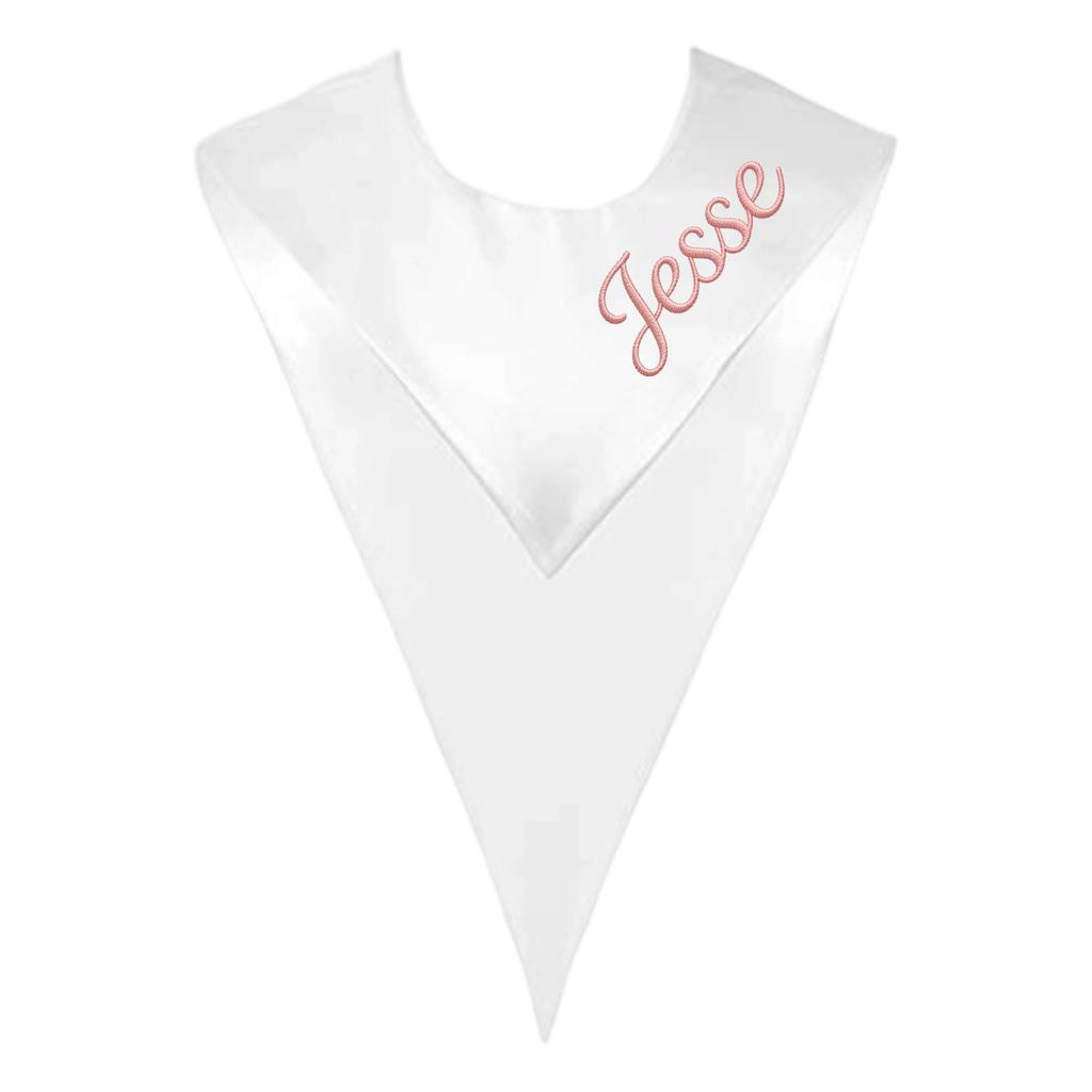 Personalized Color Honor Sash Bachelor's Graduation Gown With V-neck Shawl