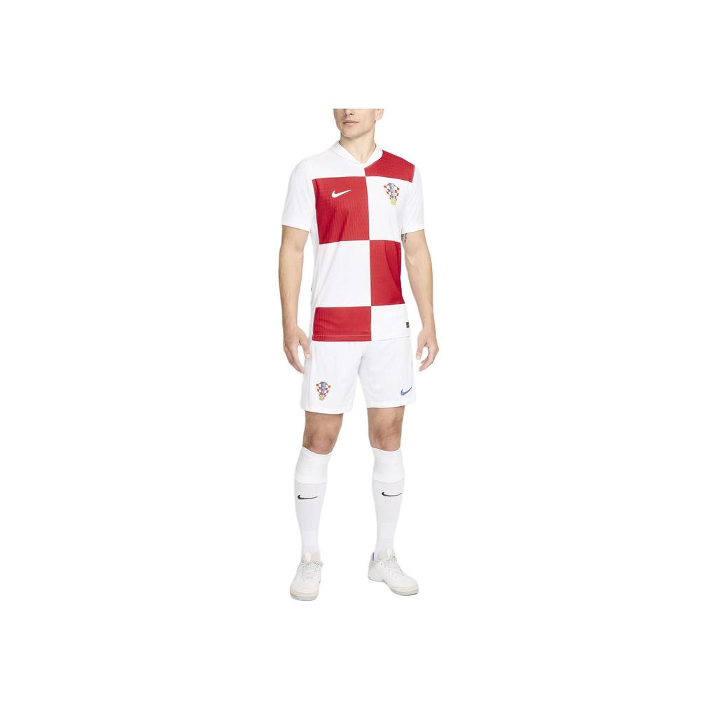 Nike Croatia 2024/25 Match Home Sweat-Wicking Short-Sleeve Football Jersey Men Tops White University-Red FV1738-100