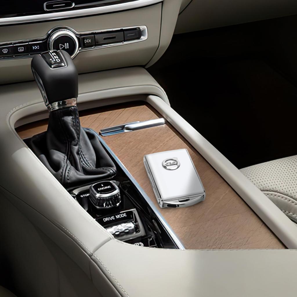 GTWBWRGY Car Key Fob Cover Shell for Volvo S60 S90 XC40 XC60 XC90 V60 V90 Unisex Gift Faux Wood Grain