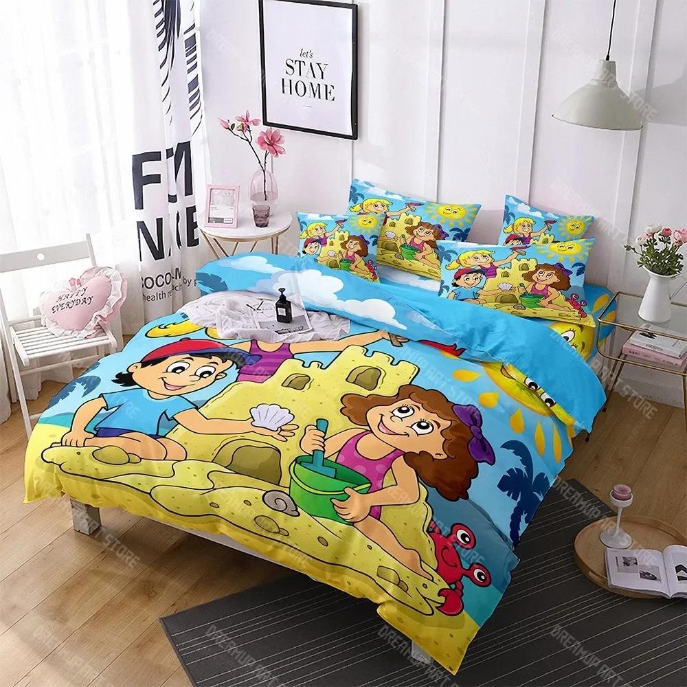 Cute Cartoon Duvet Cover kids party Bedding Set 3D cartoon print Queen King Children's Duvet Cover Room Decoration