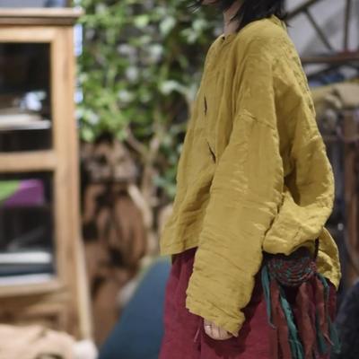 Women Vintage T-Shirts Solid Color Loose Autumn O-Neck Long Sleeve Female T-Shirts