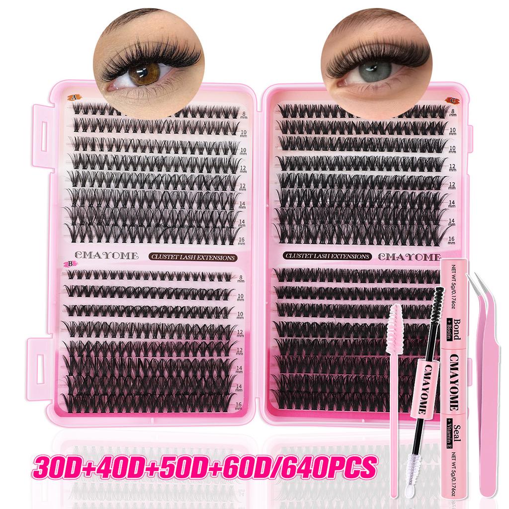 640 Tufts Of D-Curve Single Tufts Of False Eyelashes 8-16Mmdiy Segmented Grafting To Extend Natural Dense Hair