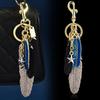 Summer Feather Keychain With Metal Chain And Star Cherry Decoration For Bag Accessories