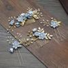 NUOBESTY 4 Pcs Wedding Hair Comb Rhinestones Crystal Floral Bridal Hair Clips Hair Pin Hair Jewelry for Wedding Dress Accessories -Blue