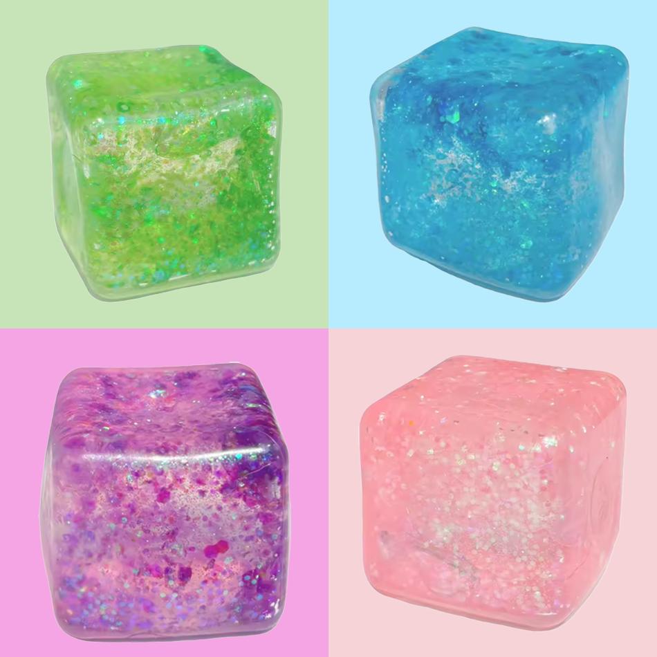 Ice Square Decompression Vent Toy Squishy Stress Ball Squeeze Toys Stress Relief Sensory Toy Squeeze Toys