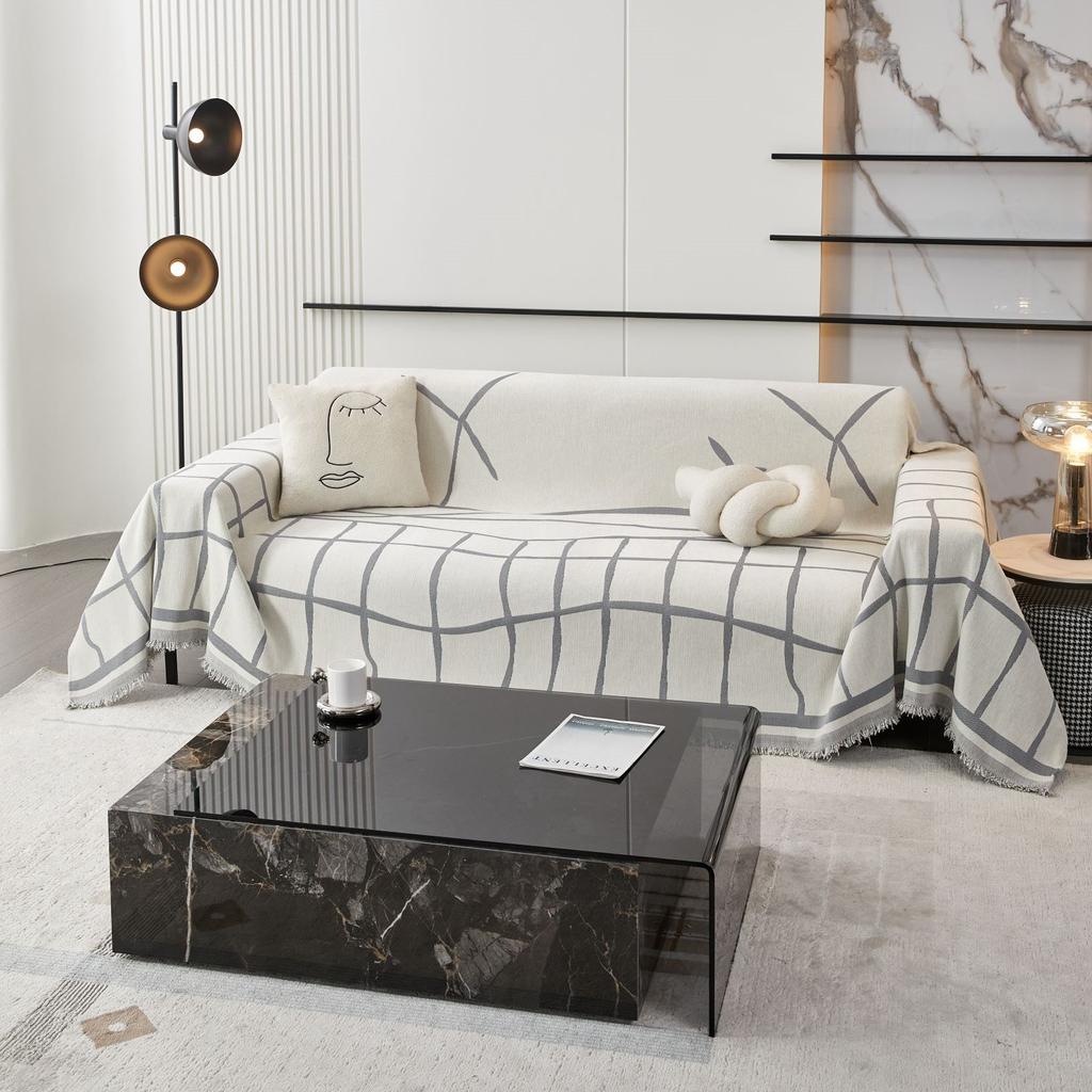 Green Chenille Slipcover Retro Tiger Animal Anti Cat Scratch Furniture Protector Bedspread Couch Towel Full Cover Blanket 3 Set