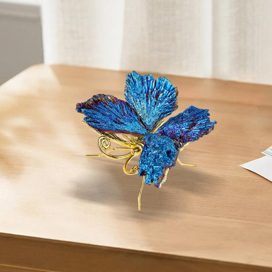 

Украшение в виде бабочки, изысканное мастерство, сверкающая поддельная хрустальная фигурка бабочки для украшения дома, вечеринки