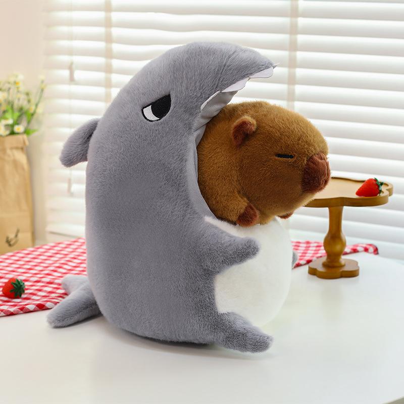 

Dolphin Shark Crocodile Cute Plush Toy Children Doll For Kids Decor Bedroom Capybara Shark,30cm