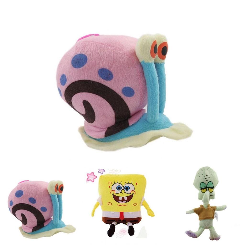 Cute Short Plush Cartoon Octopus Crab Starfish Snail Spongebob Series Toy Set