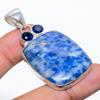 Sodalite, Blue Topaz Gemstone 925 Sterling Silver Jewelry Pendant 2.17" SU-8481