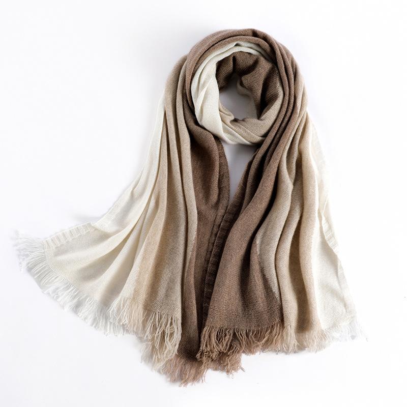 High-end 100% cashmere scarf women's autumn and winter men's thickened warm versatile cashmere shawl high-end free scarf