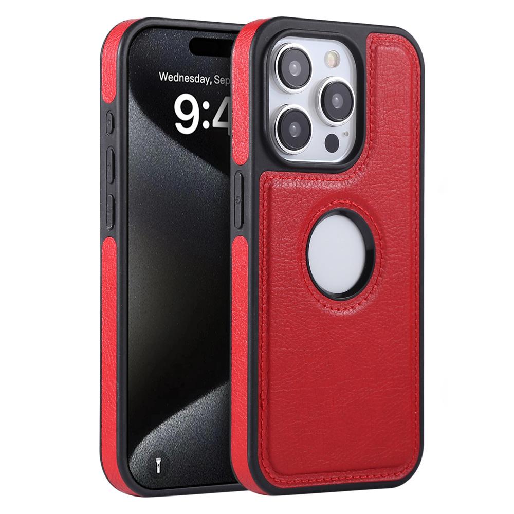 Розкішний бізнес-чохол зі шкіри PU та коров'ячої шкіри для iPhone 17 17Air 11 12 13 14 15 16 Pro Max Plus Отвір для логотипу Ударостійка захисна кришка