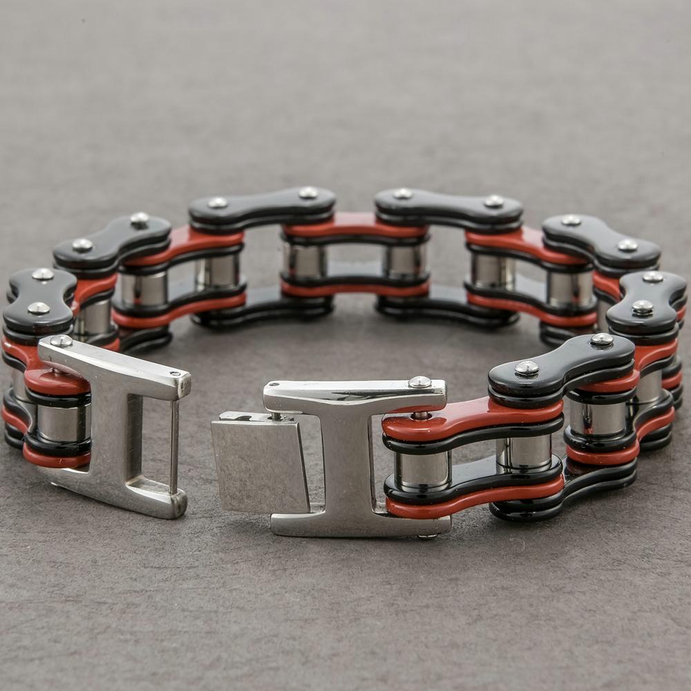 Rock and Roll 16MM Bicycle Chain Man Bracelet Wholesale Men's Bracelets Solid Stainless Steel Motorcycle Jewellery Accessories