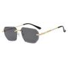 Frameless Square Small Women's Metal Sunglasses - European & American Trendy Street Style