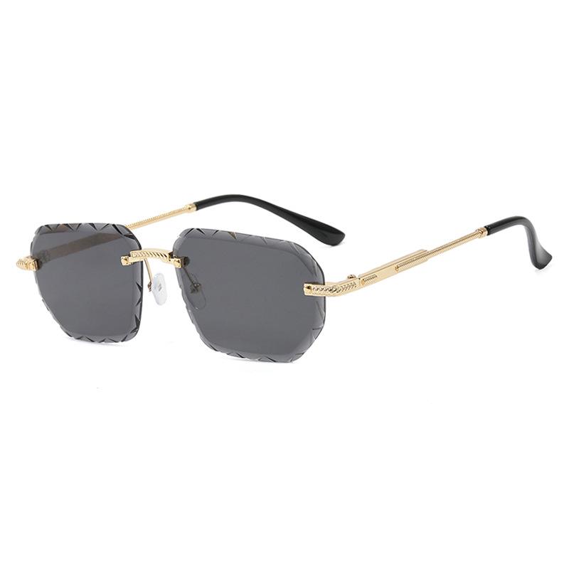 Frameless Square Small Women's Metal Sunglasses - European & American Trendy Street Style