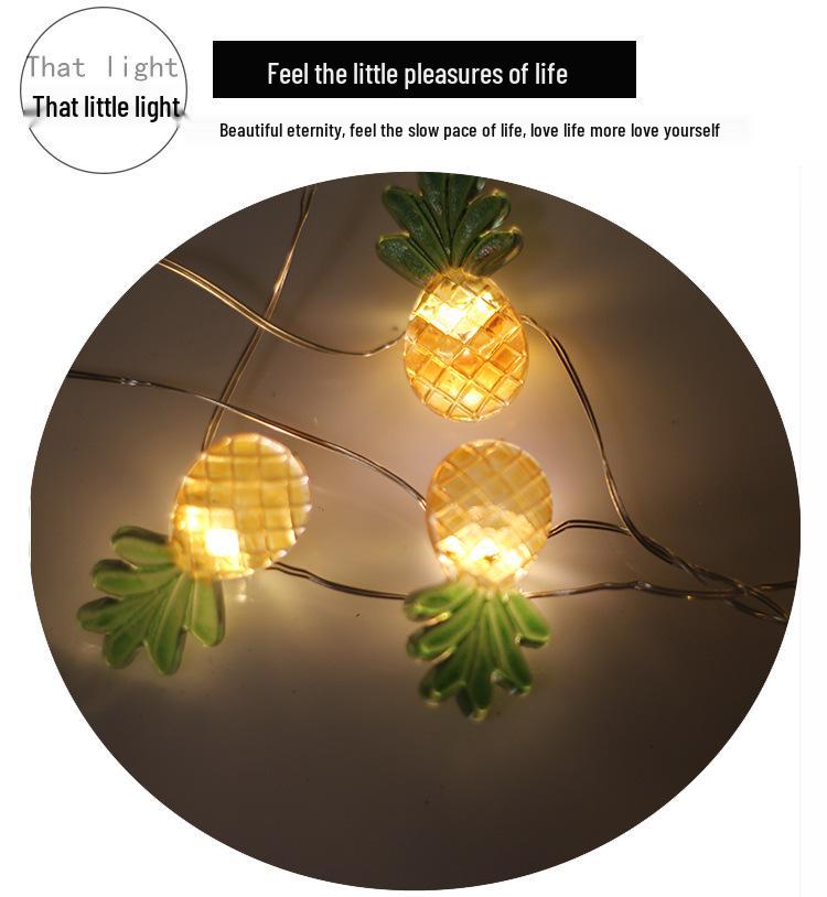 LED Fruit String Lights with Pineapple Pendants - USB Copper Wire for Kids' Decor and Gifts