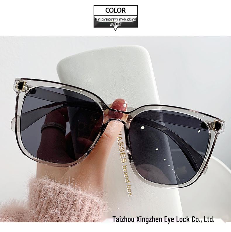 Korean Style Women's Sunglasses, Anti-UV, Gradient Lenses, High-End Round Design, Slimming Effect, Anti-Glare.