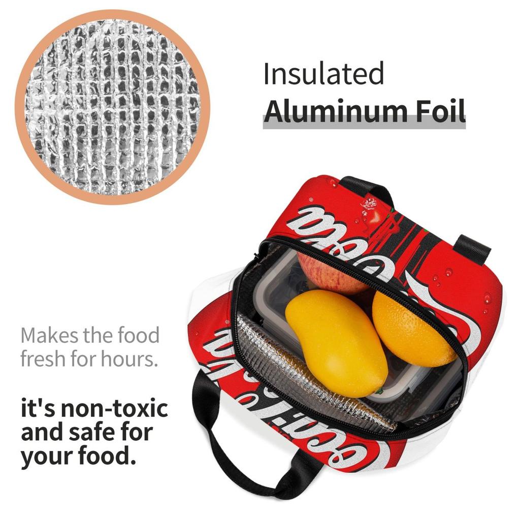 The Original And True Taste Of Cola Insulated Lunch Bag for Women Office Cooler Thermal Food Box Tote Lunch Boxes Container